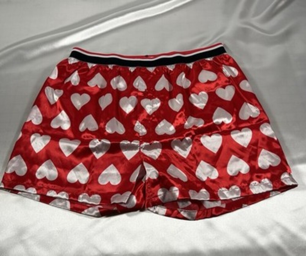 SATIN SHINY GLANZ Valentines Day Satin Boxers Men’s Large LOT OF 2 NWOT